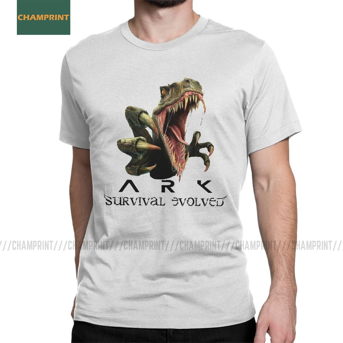 Мужские выживания ковчег развивались атака динозавров футболки T rex в парк