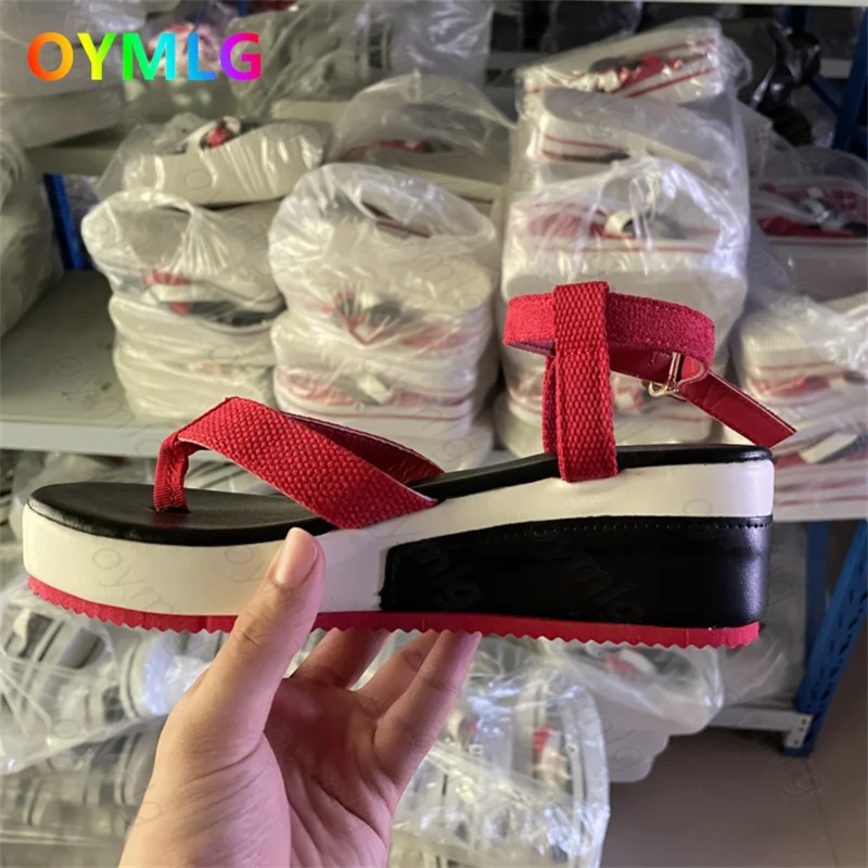 

Women's Sandals Summer Beach Casual Shoes Platform Peep Toe Sandals Chunky Heels Ladies Sandals Slip on Buckle Flats for Women