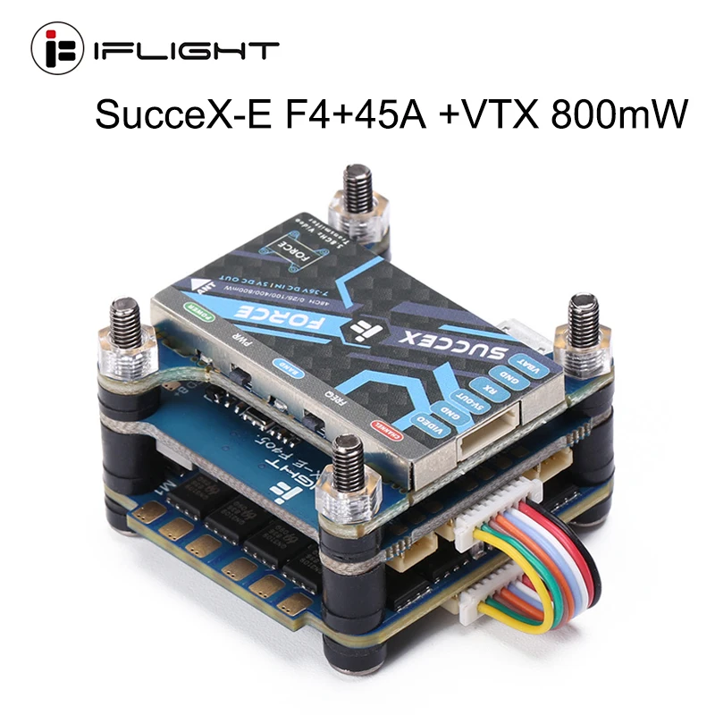 IFlight SucceX E F4 V2.1 Flight Stack (MPU6000) W/45A BLHeli_S Dshot600 4 в 1 ESC / Succex Force 800mW VTX для FPV гоночного