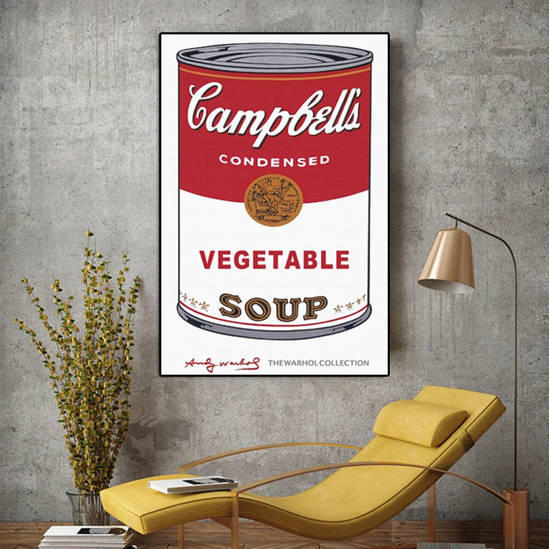 Современный настенный арт Andy Warhol овощной суп Поп-Арт холст живопись абстрактное декоративное искусство настенные картины для гостиной Quadro