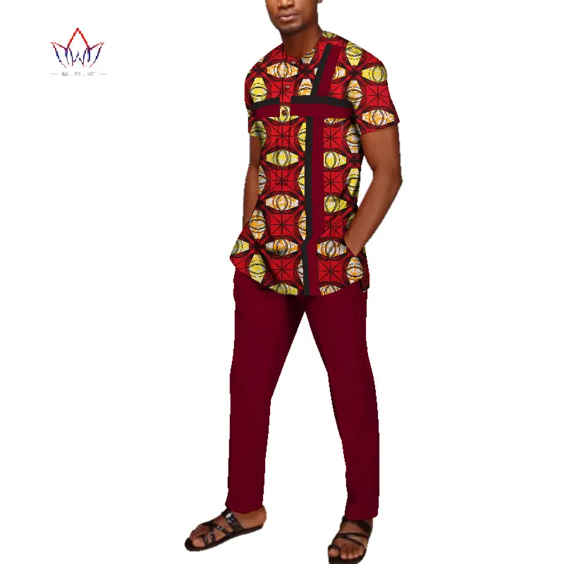 Африканский дизайн одежда базин богатый мужские комплекты из 2 предметов