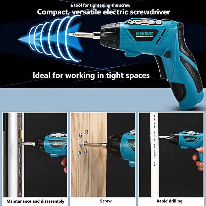 Беспроводная электрическая отвертка батарея многофункциональная мини вращение