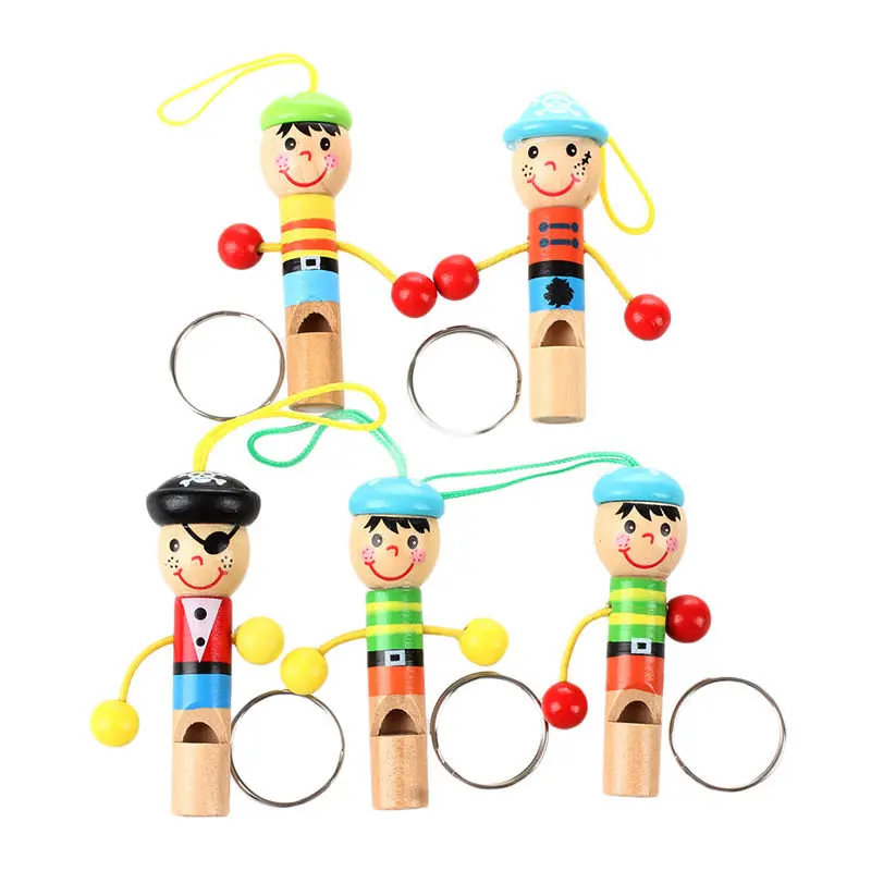 5 шт милый пиратский Деревянный свисток с брелоком брелок для детских