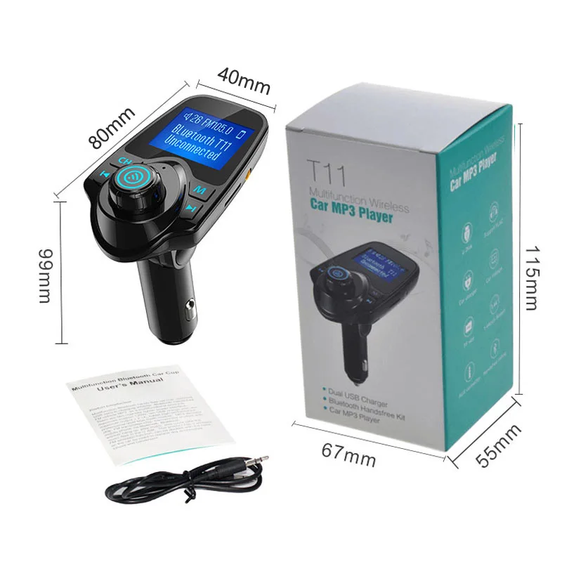 Автомобильный FM-передатчик JaJaBor Bluetooth 5 0 беспроводной MP3-плеер AUX громкая связь