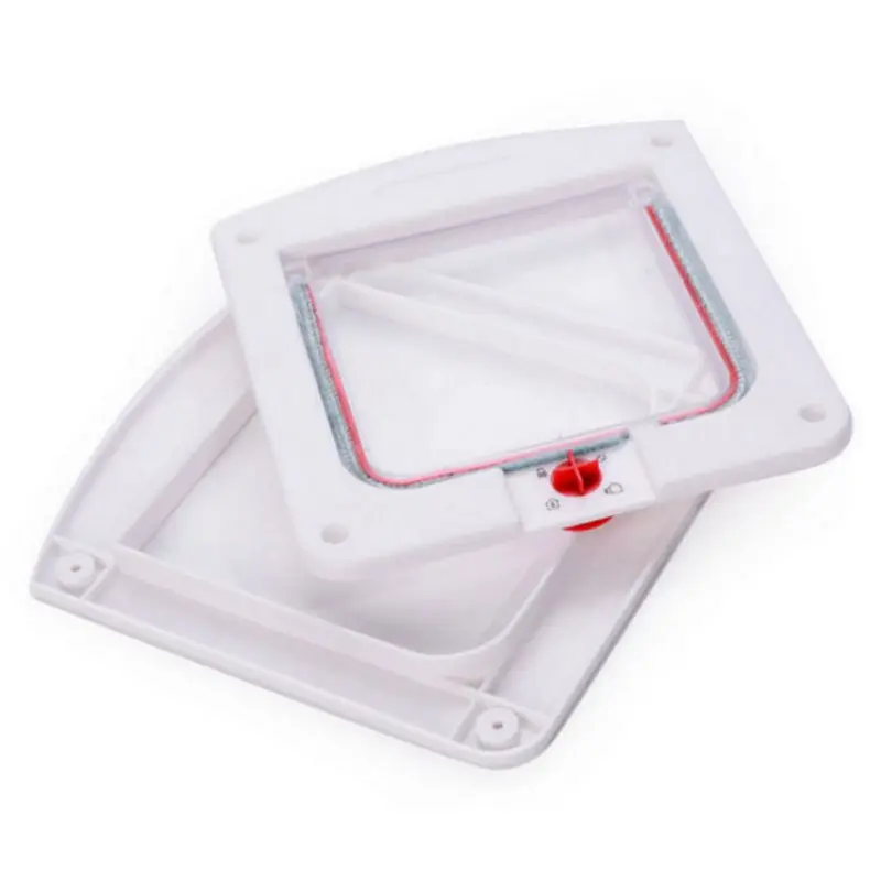 Прозрачная откидная дверь для домашних питомцев с 4 способами фиксации кошек и