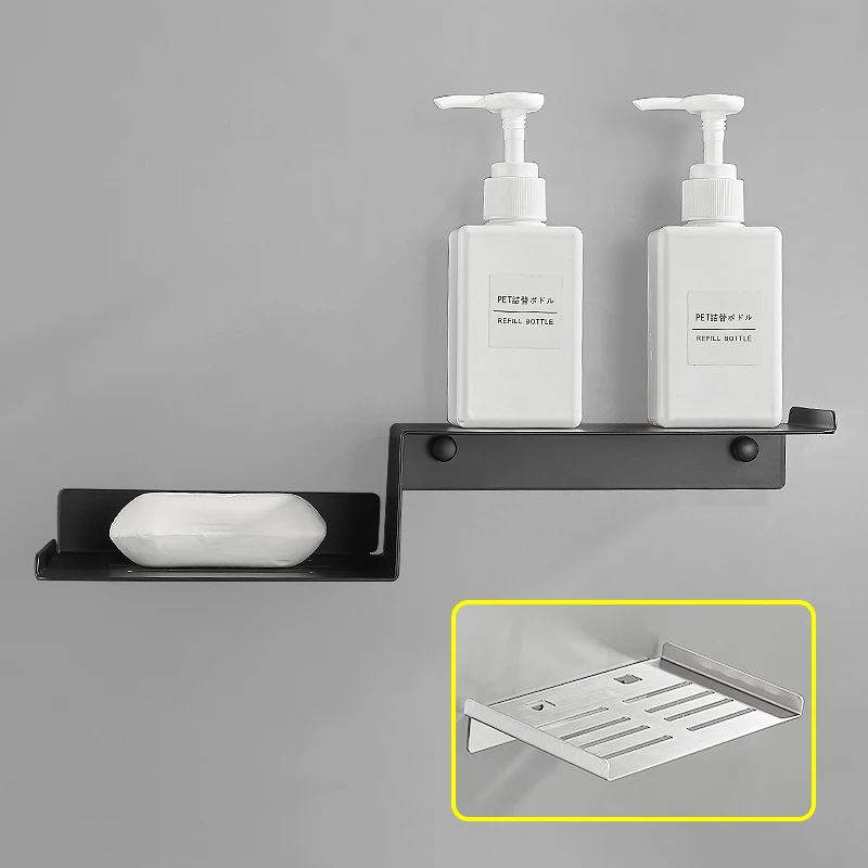 Полка для ванной из черной нержавеющей стали полки душевая полка настенная