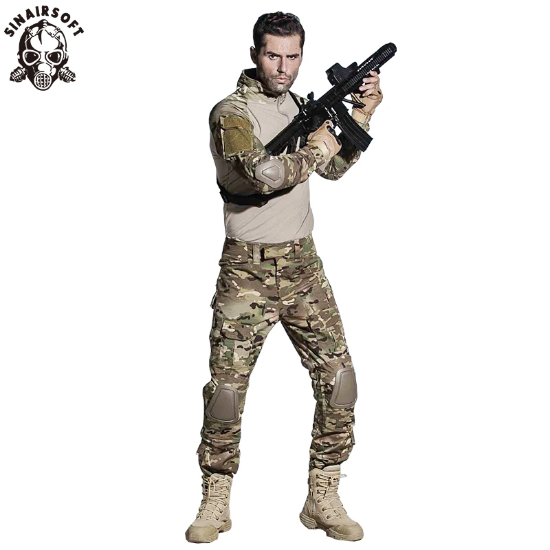 SINAIRSOFT Военной форме Multicam Армии Борьбе Рубашка Единые Тактические Брюки С