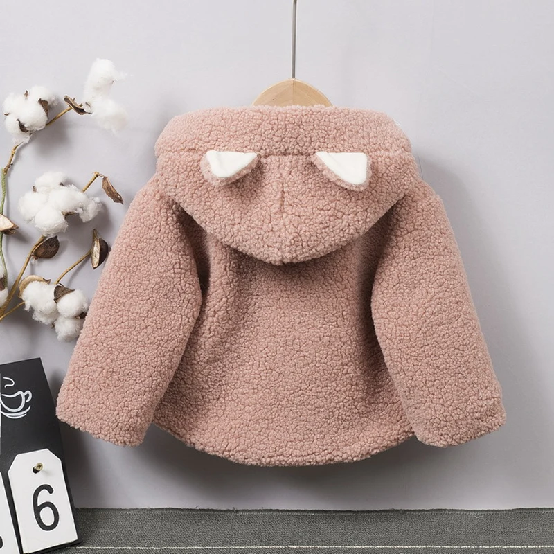 

Autumn Winter Jacket For Boys Girls Jchao Kids Lamb cashmere style Warm Zip Hooded Outerwear Coat For baby Boy Children Clothes