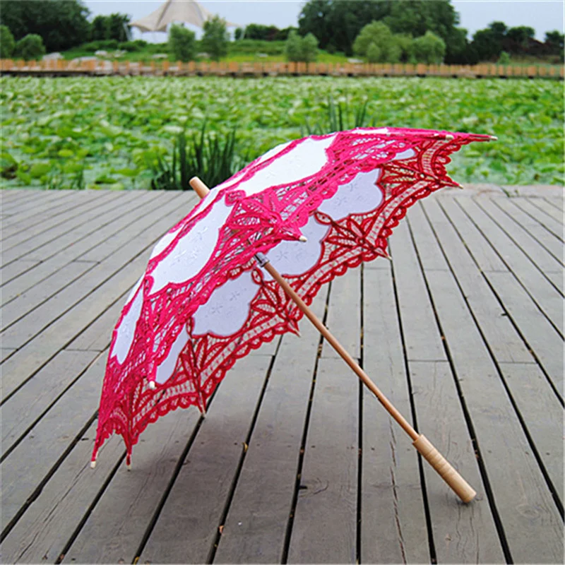 Кружевной зонт ручной работы в стиле Виктория зонтик с длинной ручкой реквизит