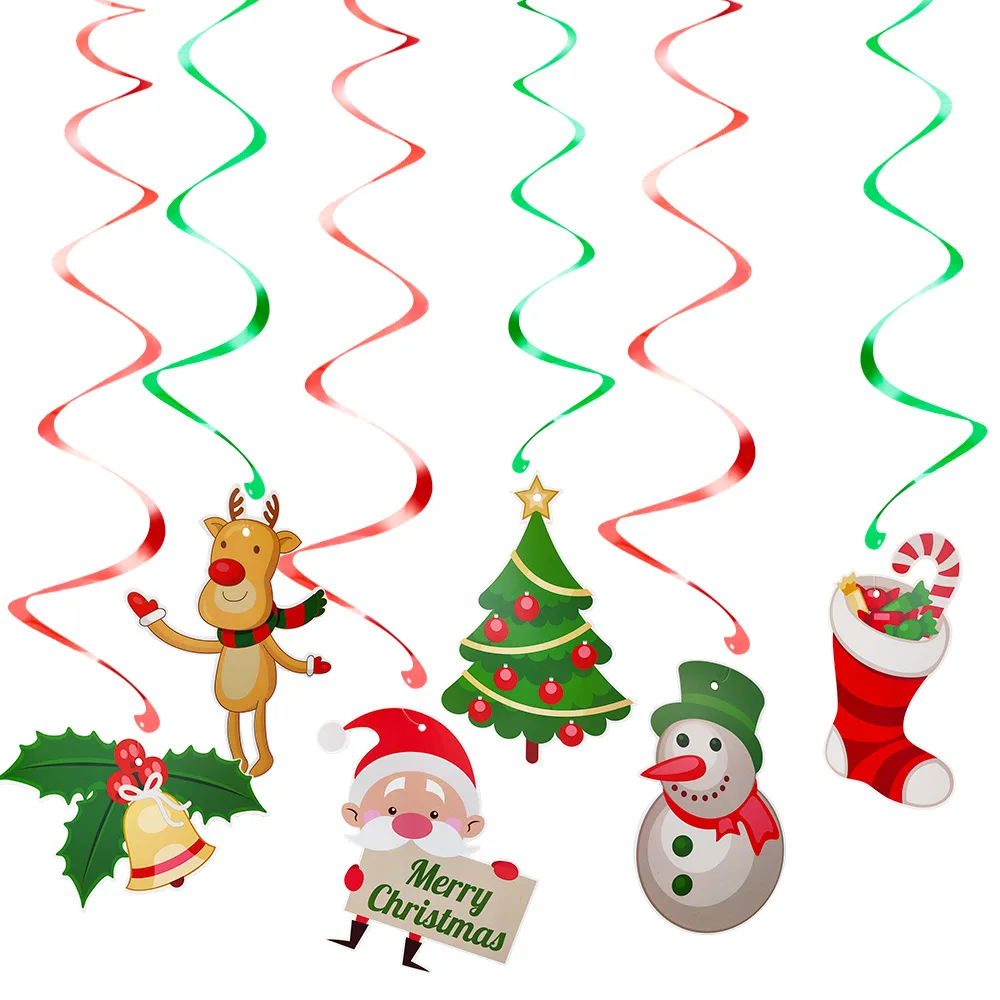 

Christmas Party Decor Kits Balloon Paper Flower Banner for Wall Decoration Fiesta Ins New Fashion Carnival Hanging Swirls Set