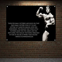 inspirational poster boxing fitness wall stickers gym home decoration workout wall hanging man muscular body banners flags d4