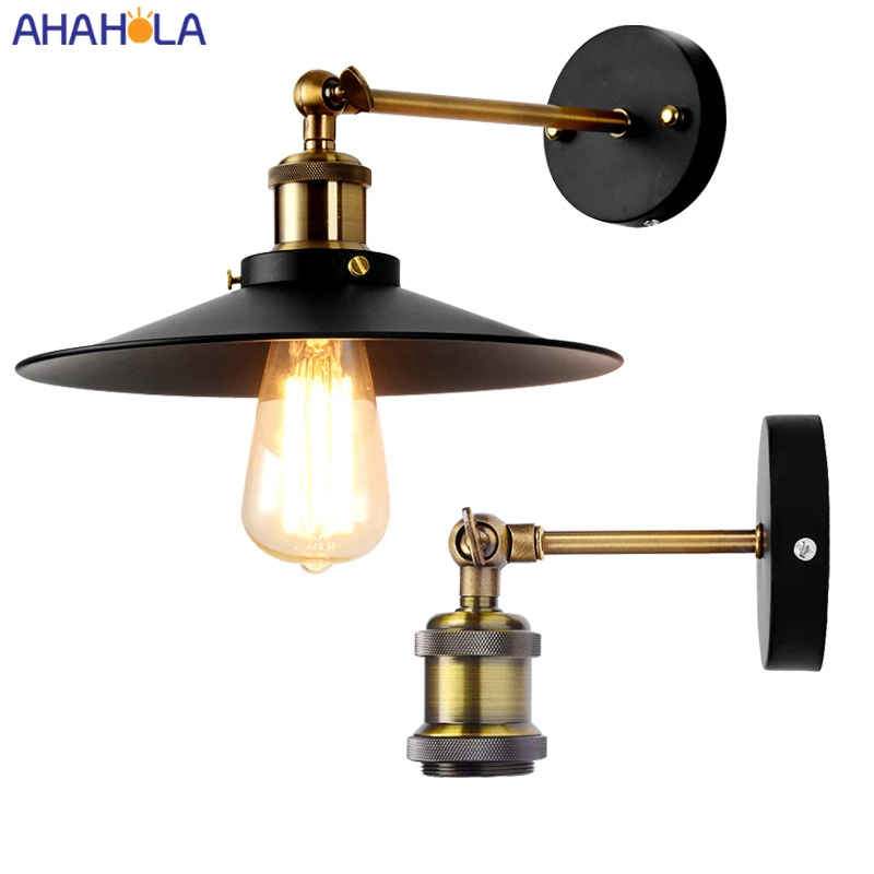 Винтажный Настенный светильник E27 в стиле лофт Черное и белое комнатное Бра