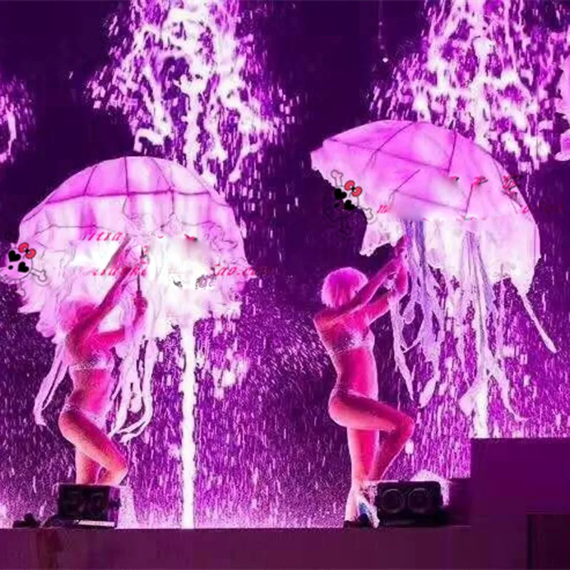 

Valentine's day jellyfish umbrella luminous umbrella stage performance LED jellyfish umbrella nightclub bar gogo costumes