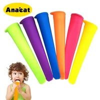 anaeat 4pcs food grade silicone popsicle mold diy popsicle with lid silicone mold ice cream tool