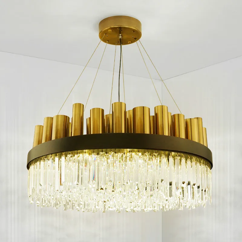 Роскошный позолоченный светодиодный подвесной светильник в стиле пост модерн
