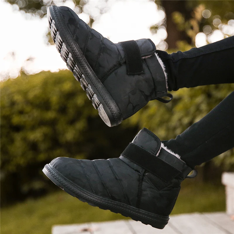 Новые зимние водонепроницаемые сапоги для снежной погоды унисекс обувь плюшевые