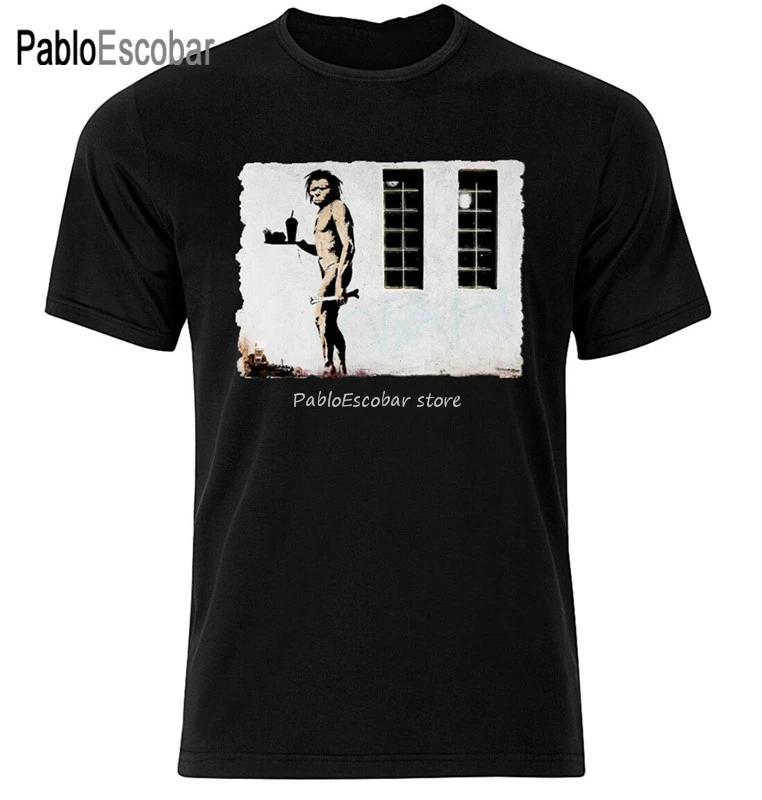 Apeman Бэнкси Графический хлопок футболка с коротким и длинным рукавом отложным