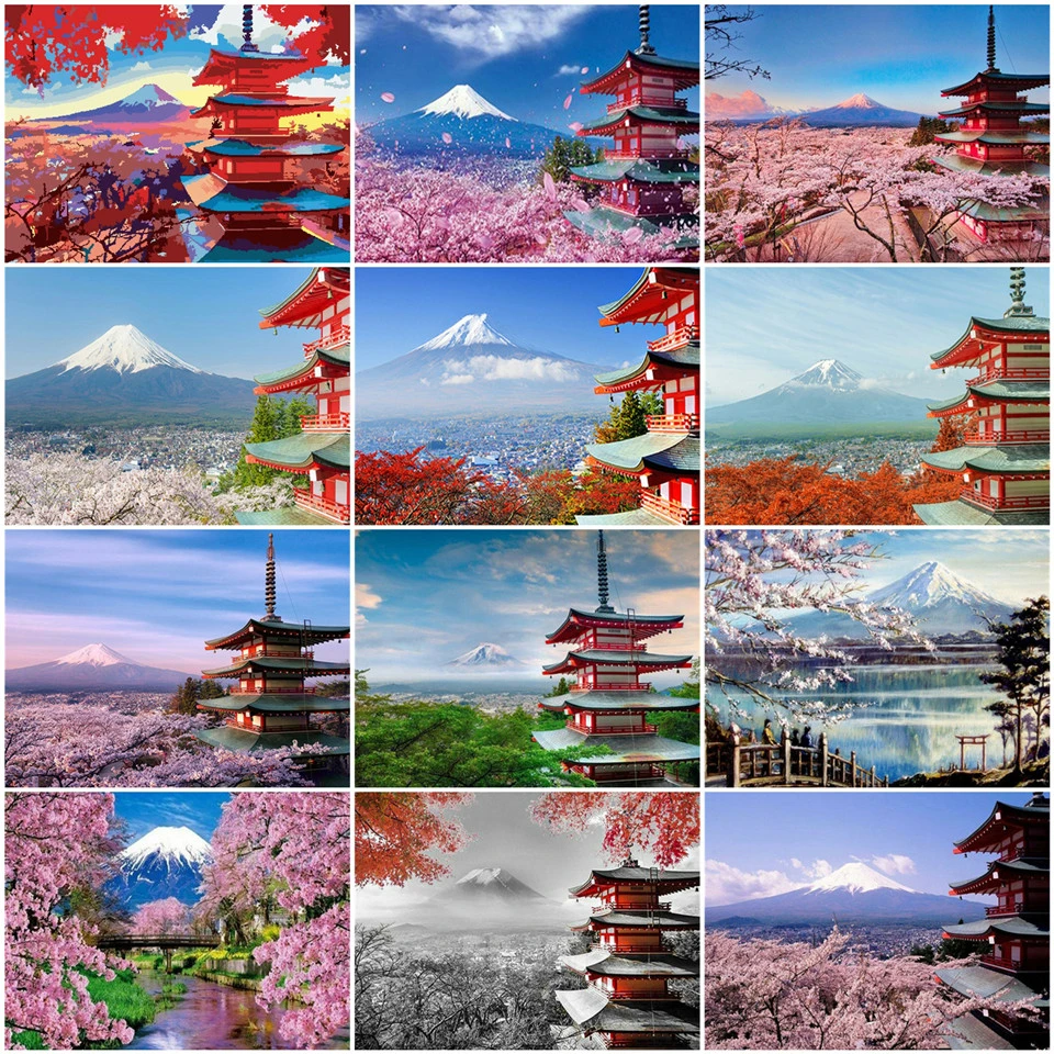 Раскрашивание по номерам AZQSD пейзаж Декор для дома акриловая краска сделай сам