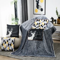 coral fleece cartoon throw pillow quilt dual use pillow car carrying nap office pillow folding blanket 2 in 1