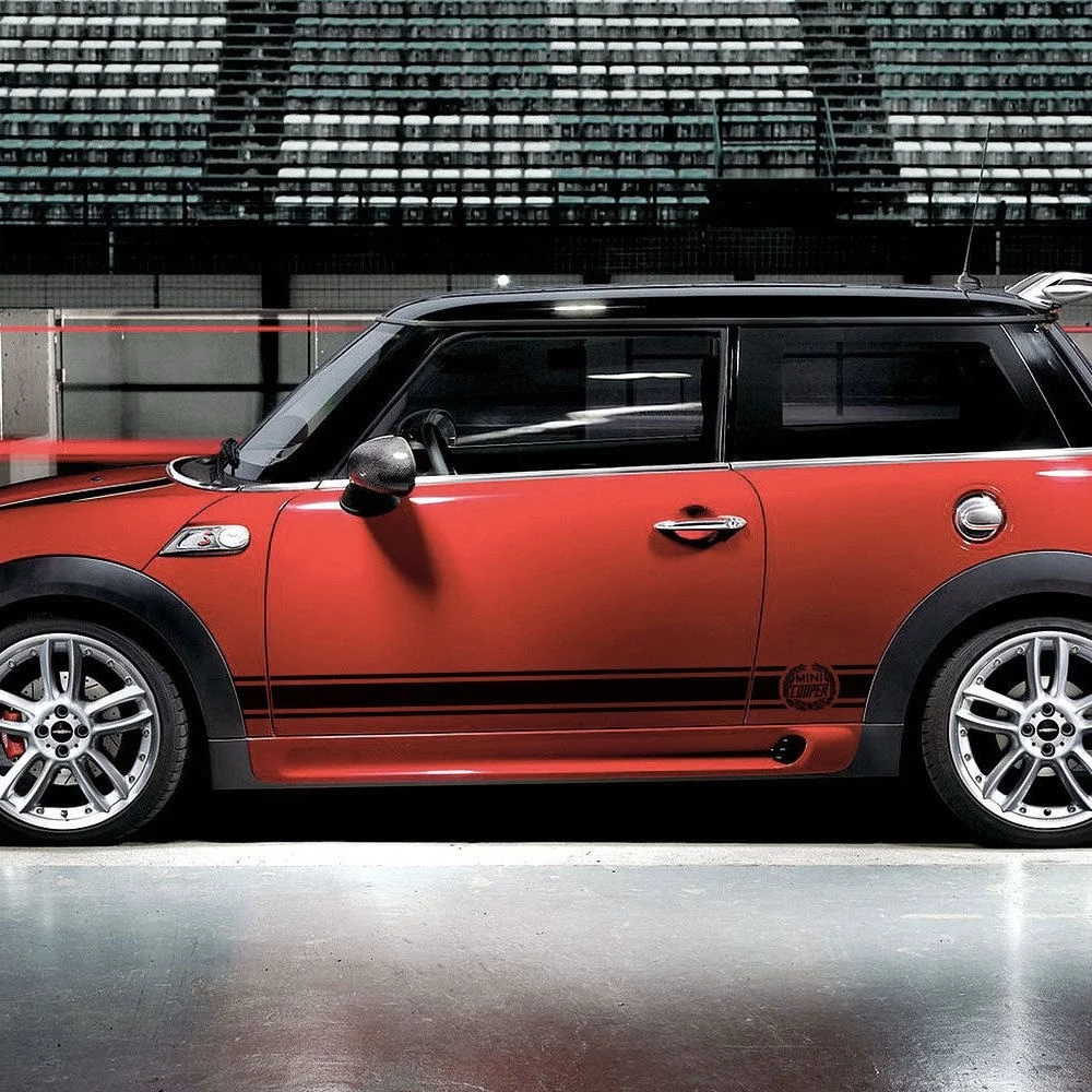 

For 1Pair/2Pcs Mini Cooper R56 side stripes John retro vinyl decal graphics