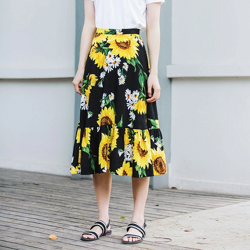 

По индивидуальному заказу новые осенние женские туфли в винтажном стиле с изображением желтой с принтом в виде подсолнухов, высота до серед...