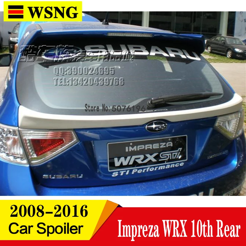 Для Impreza WRX 10th задний Средний спойлер крыло Хэтчбек 2008-2016 FRP Неокрашенный |
