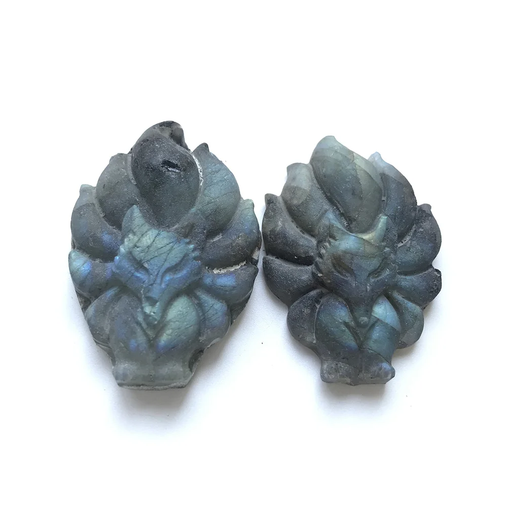 Высококачественный натуральный камень лабрадорит с 9 хвостым лисьим покрытием