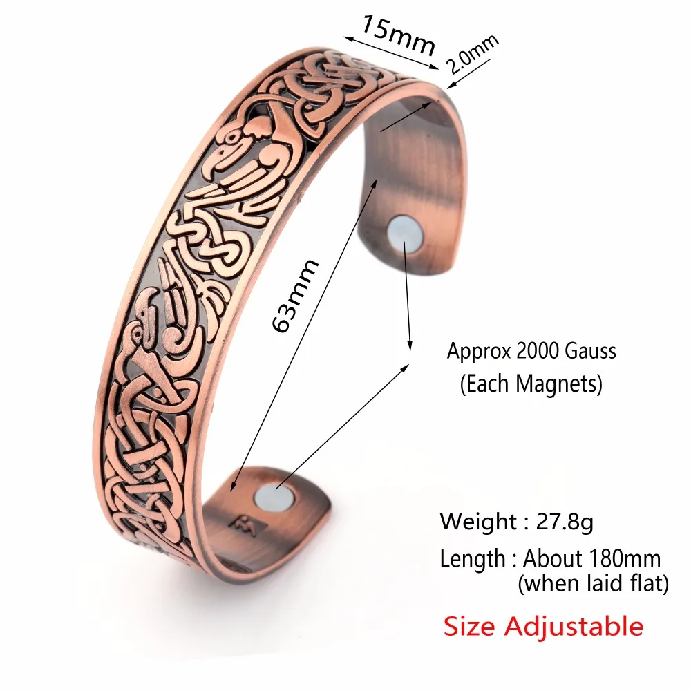 Fishhook медные очаровательные браслеты унисекс с терапевтическим рисунком Феникса