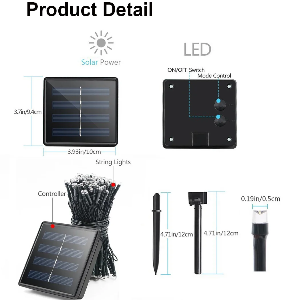 

Outdoor Lighting String 22m 200 LED Solar Light for Garden Decoration Christmas Fairy Light Street Garland Home Solar Power Lamp