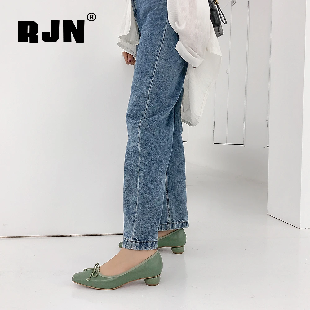 Команде RJN новые женские туфли лодочки высокого качества из коровьей кожи Модные