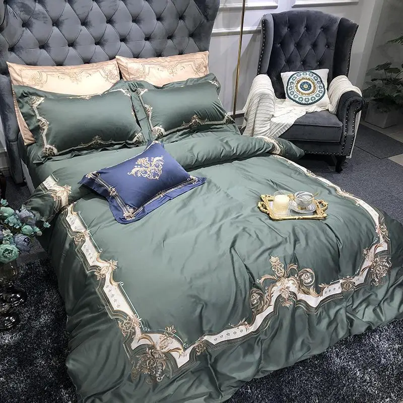 Бело зеленого цвета в европейском стиле роскошные пододеяльник набор с