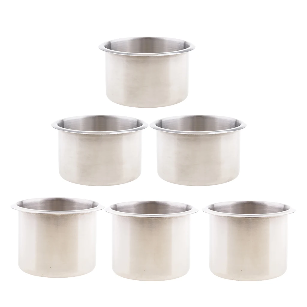 

Вставка для подстаканника из нержавеющей стали, 6 шт., для дивана, лодки, фургона, дивана, покерного стола (2,68x2,17 дюйма и 3,54x2,17 дюйма)