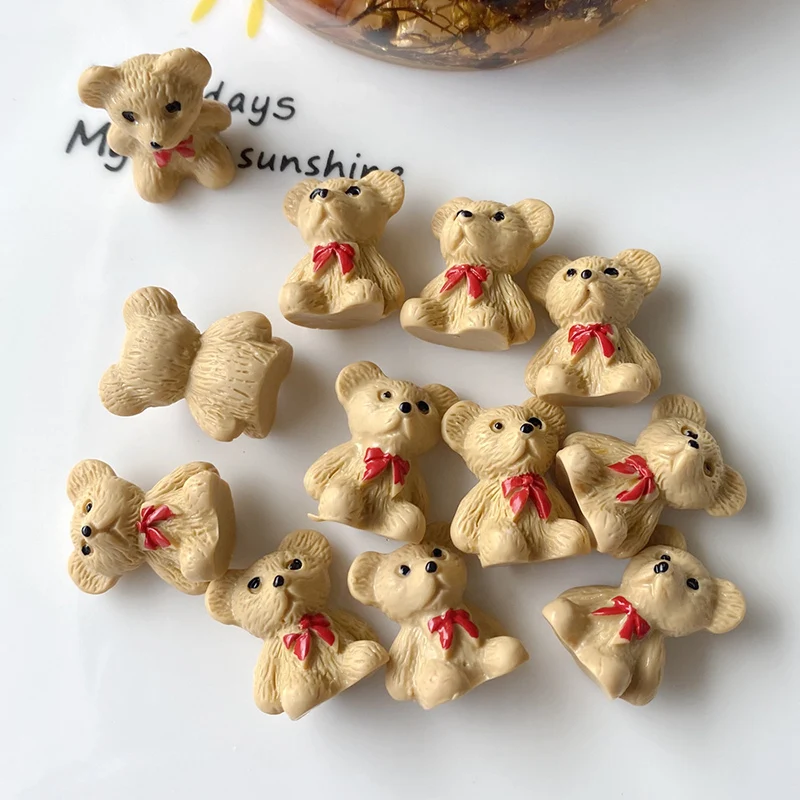 

10Pc Resin Mini Cute Little Sitting Bear Toy Kitchen Living Room Accessories House Miniature Decoration