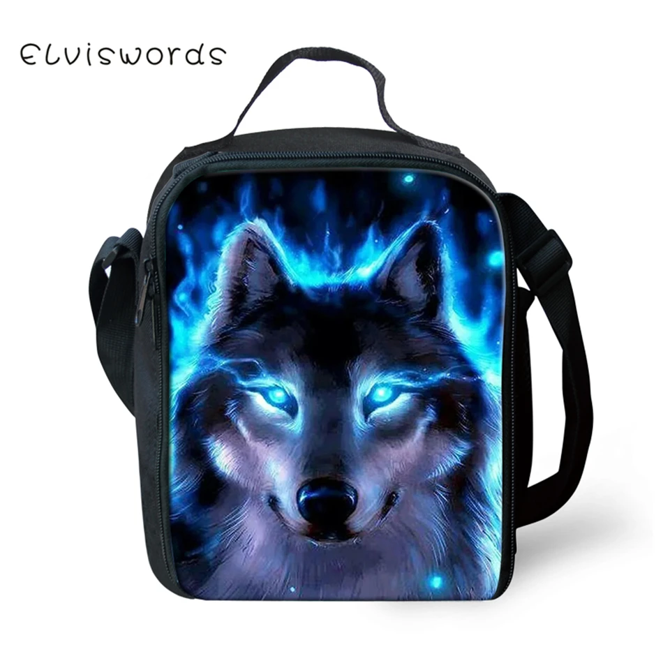 ELVISWORDS детская Термосумка для пищи &quotFantasy Wolf&quot с узором маленьких мальчиков