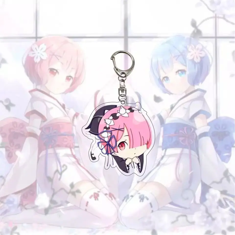 Брелок с надписью Re: жизнь в другом мире акриловый подвесной кольцо для ключей