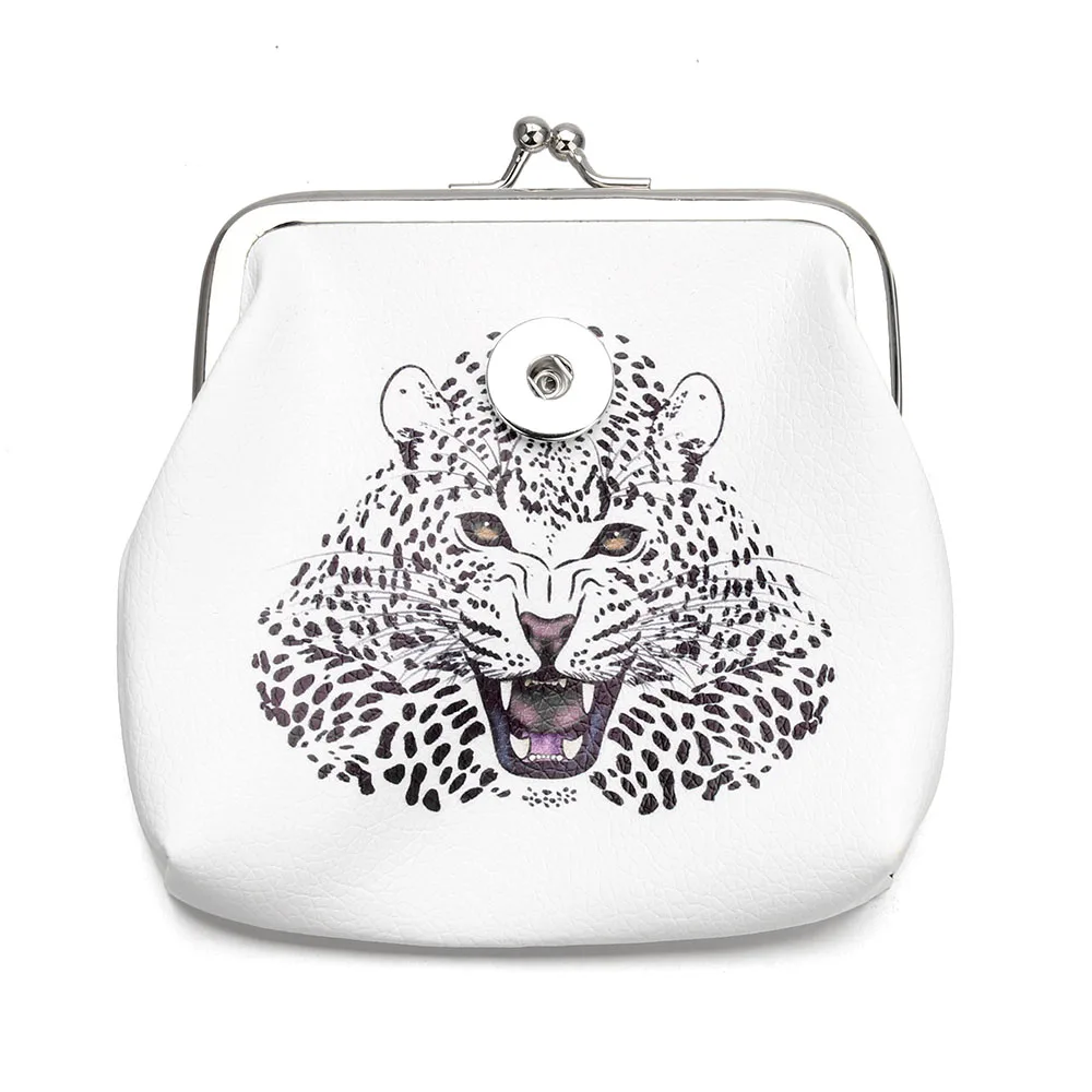 Модные маленькие кошельки из ПУ кожи 18 мм с кнопками для монета со слоном девочек