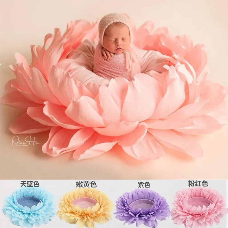 Newborn photography props fan studio creative flowers props baby baby photo manual petals round frame