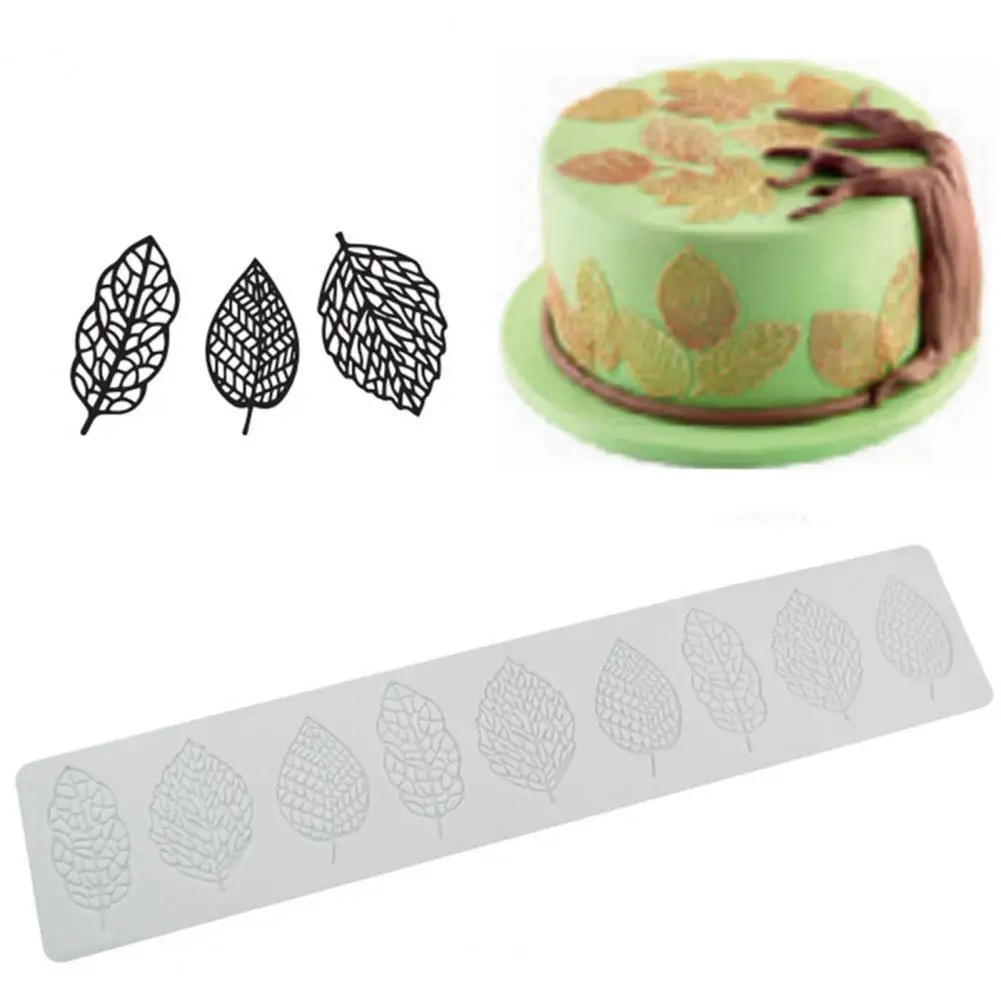 

Cake Mold Flexible Multifunctional Leaves Lace Design Non-stick Silicone Fondant Mold for Kitchen