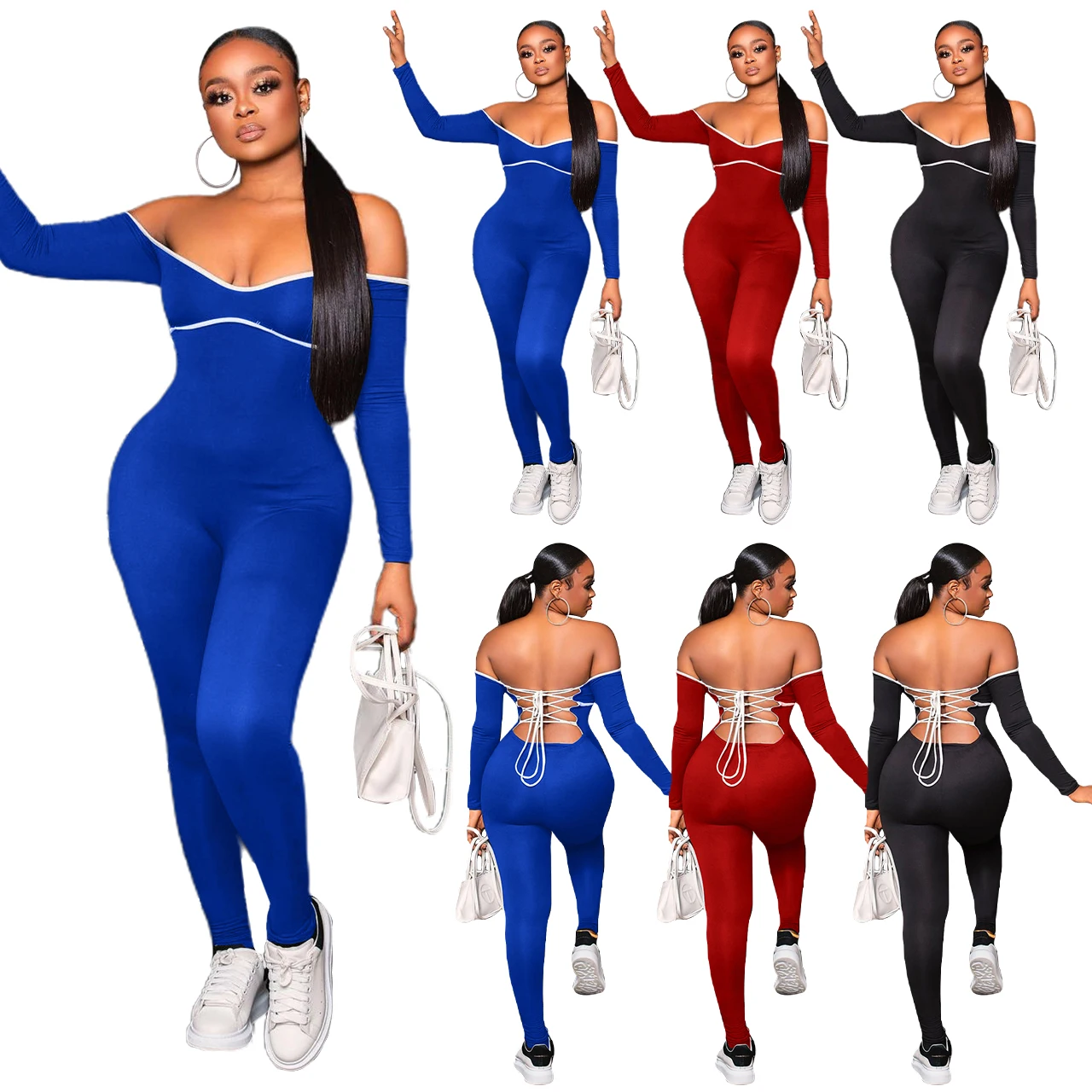 

Женский комбинезон на одно плечо, с открытой спиной, на осень и зиму