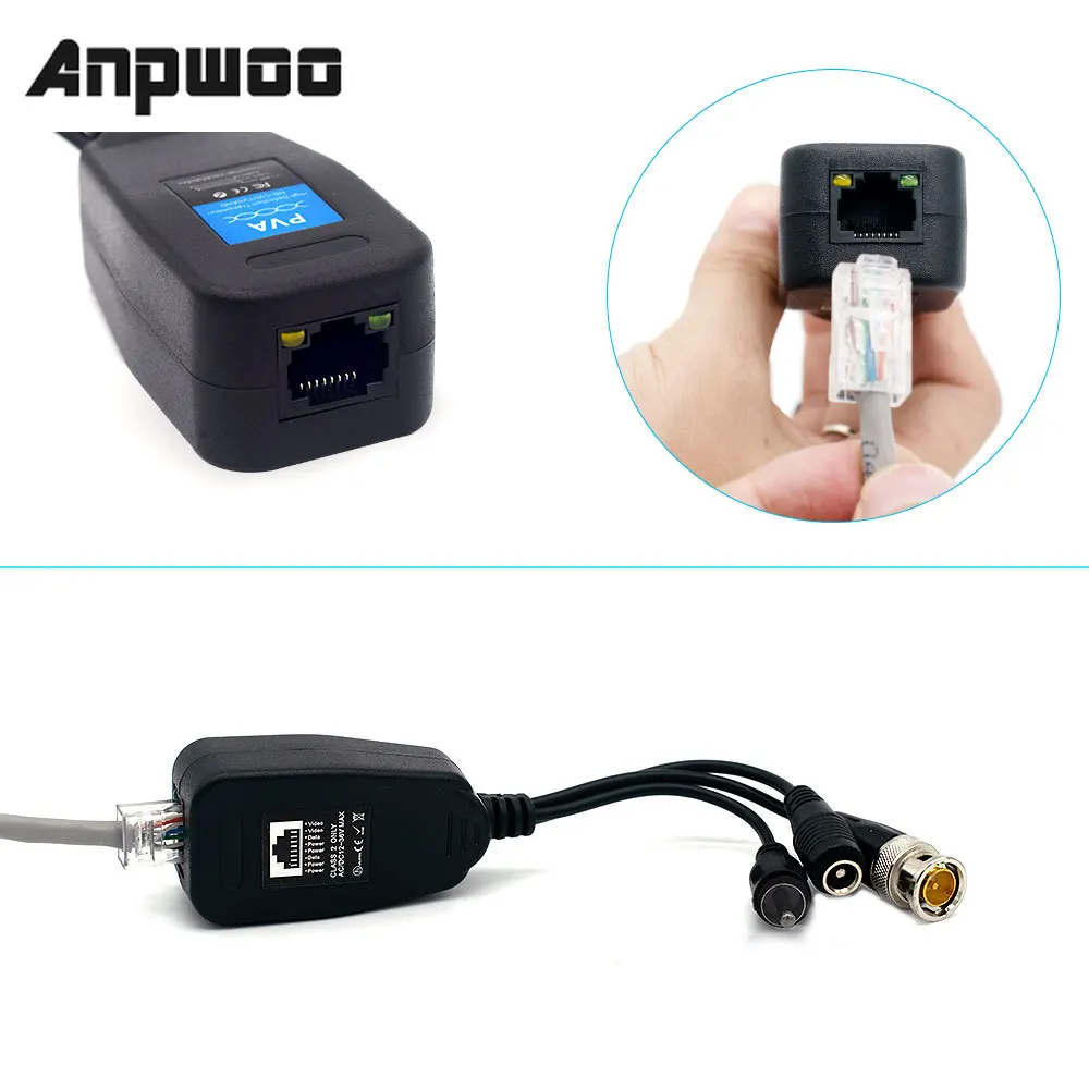 ANPWOO HD BNC Video Power Balun Audio to RJ45 Connector Transceiver for CCTV Security Surveillance Camera System | Безопасность и