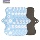 Elinfant 5 шт.компл. впитывающие водонепроницаемые моющиеся менструальные прокладки из микрофибры и бамбукового угля подкладка для трусиков