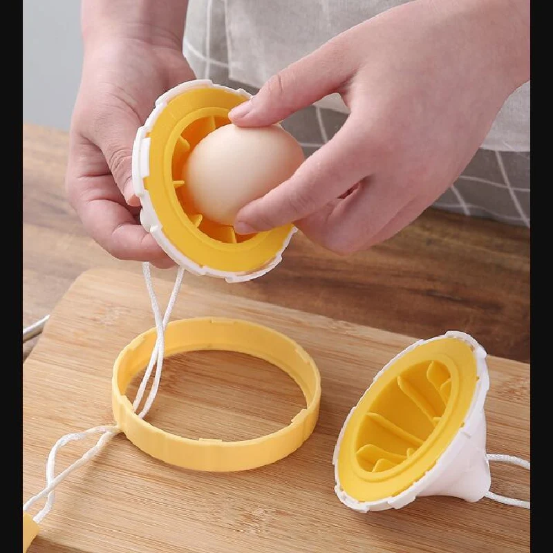

Kitchen Gadget 1 Set Golden Egg Trap Artifact With Drawstring Manual Rotating Egg Yolk White Mixer Egg Shaker With Egg Cutter