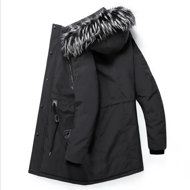 Men Winter Warm Coat Thicken Warm Men Parkas Hooded Fleece Man's Jackets Outwear Cotton Coat Parka Jaqueta Masculina