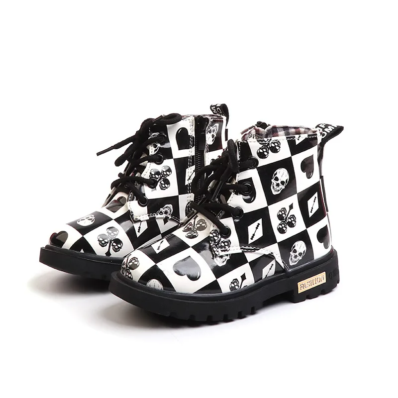 

Sky toyPrinted Floral Girl Martin Boots 2020 Winter Fashion Snow Boots Children's Patent Leather Comfortable Children's Boots