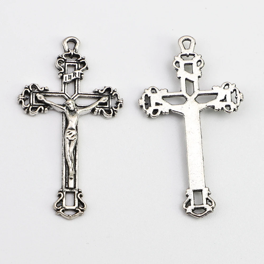 100 шт. 1 65 дюймов сплав INRI Rosary Иисус Распятие Крест|Подвески| |