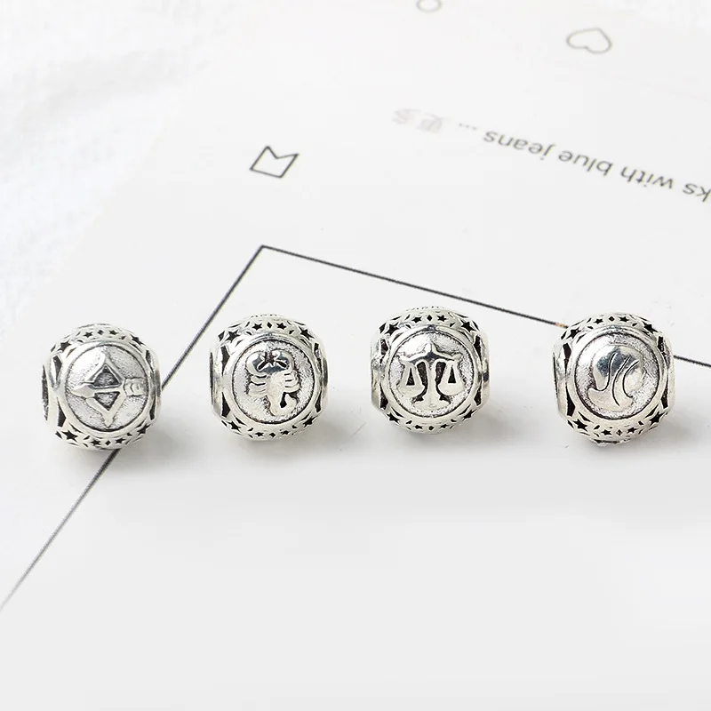 2020 двенадцать 12 созвездий полые круглые бусины с принтом близнецы Для малышей