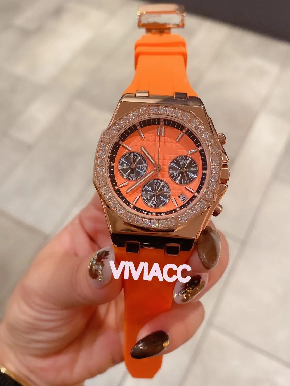 Часы женские кварцевые с хронографом роскошные спортивные календарем и