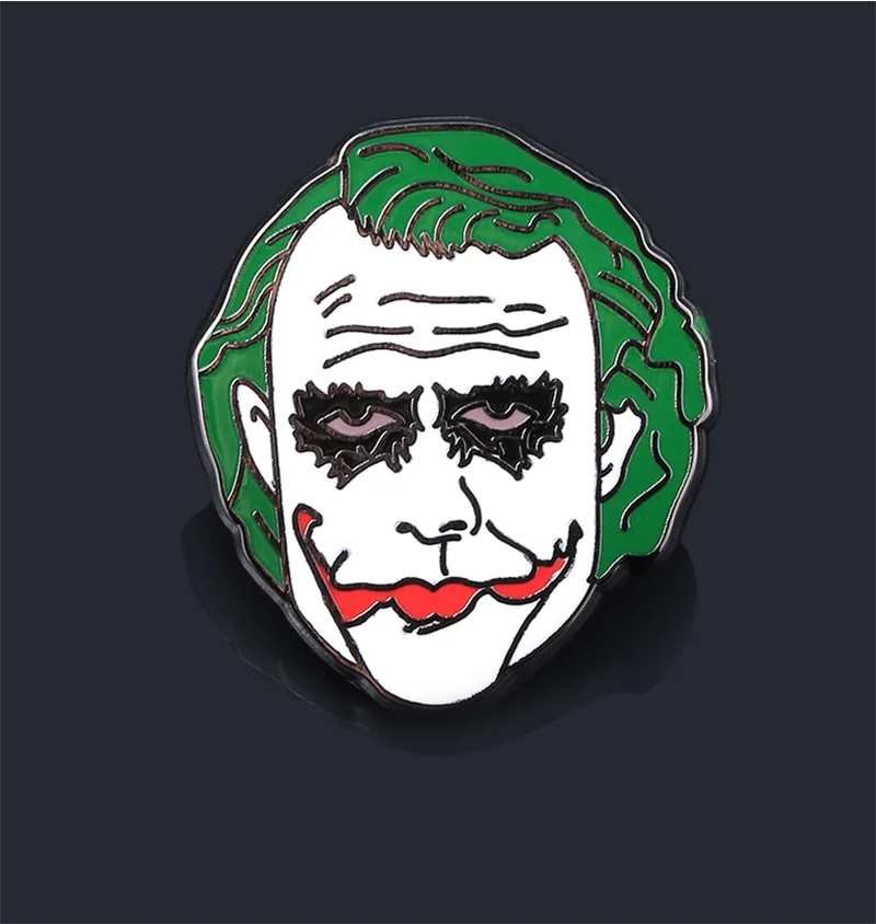 DC Clown Joker Enamel Pins Horror Chucky Face Stephen Kings IT Penny Wise Metal Badge Brooches For Children Bag Gifts Jewelry