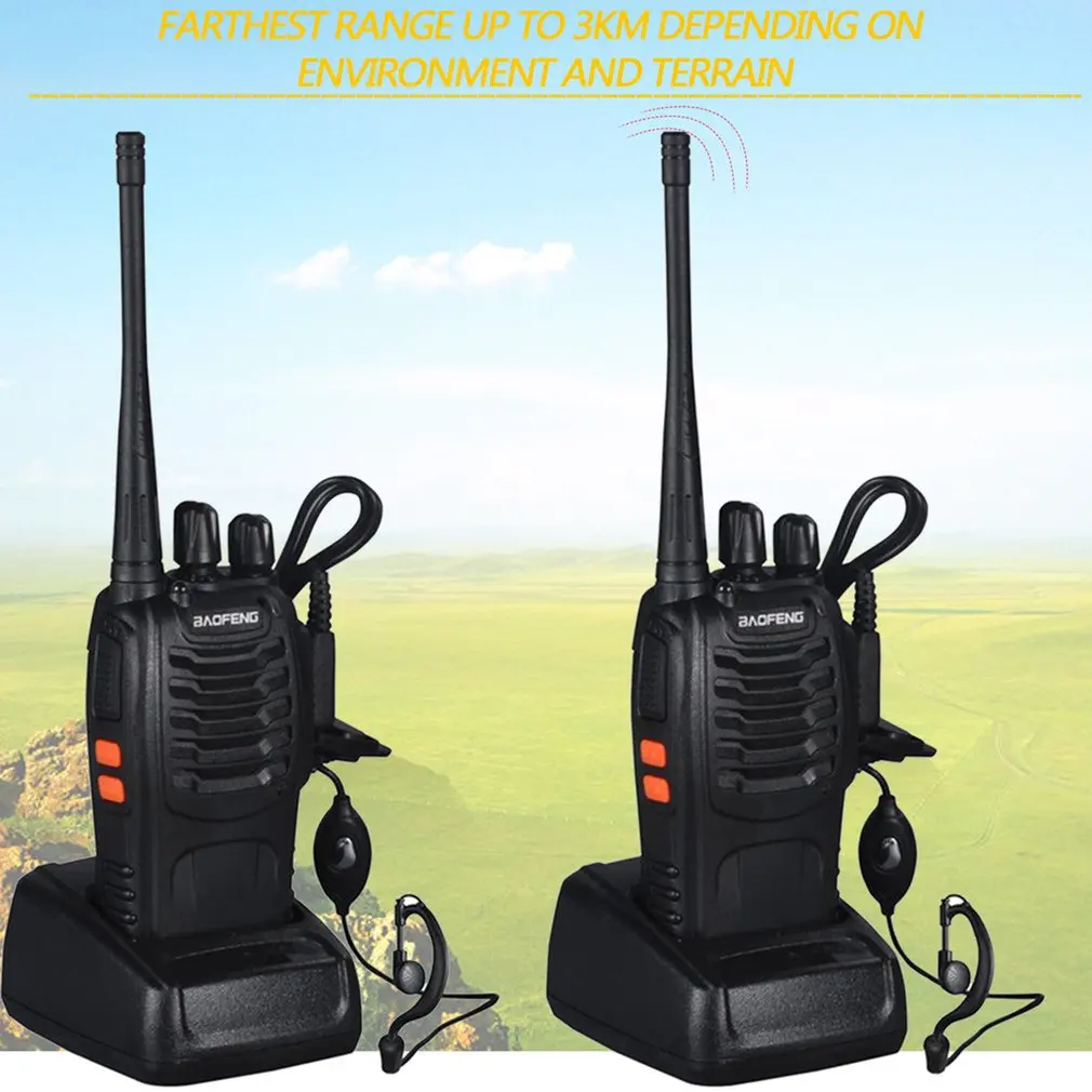 Baofeng BF-888S 2 PCS VHF/UHF portable FM Transceiver Rechargeable Walkie talkie Two Senses 5W 2-way ham radio comunicador EUplu