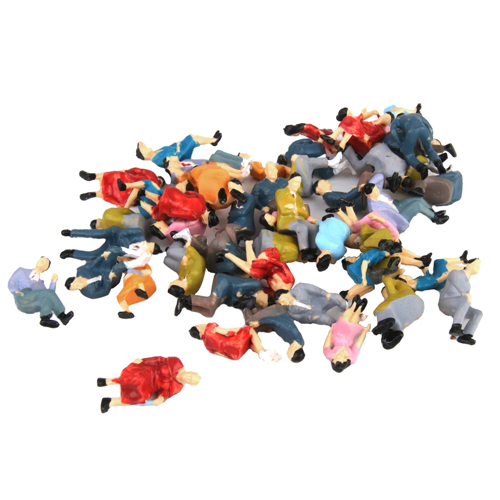 

50pcs Various Poses Seated People Sitting Figures Train Scenery DIY O Scale